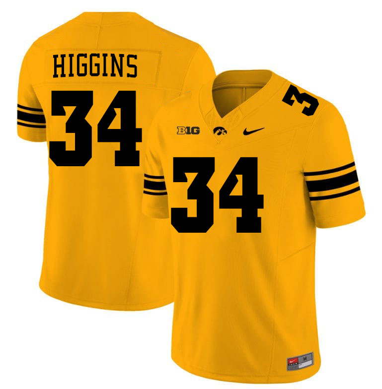 Jay Higgins Iowa Jersey,University Of Iowa Hawkeyes Fotoball Uniforms,Jersey,Gears-Gold